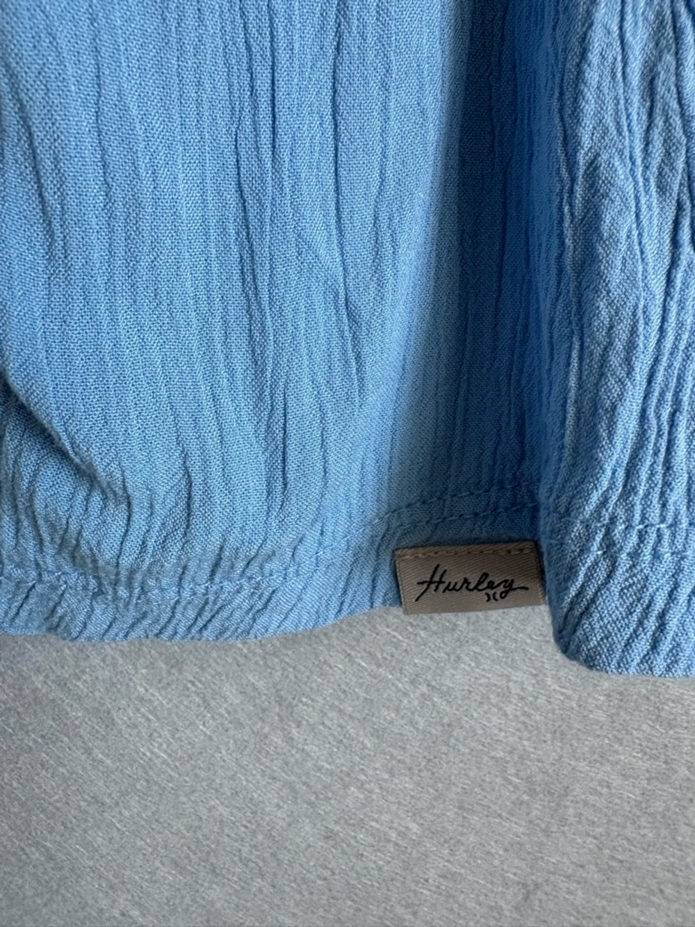 Hurley Light Blue Smocked Halter Girls' Summer Dress sz 10-12 Easy Summer Beach - Picture 4 of 5